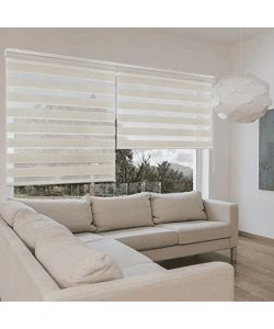 Estores Collection Tenda a Rullo Notte e Giorno Lino 140x180 cm - Tenda Interna con Filtro Luce - In
