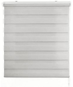 Estores Collection Tenda a Rullo Notte e Giorno Lino 140x180 cm - Tenda Interna con Filtro Luce - In