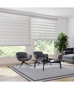 STORPLANET Tenda a Rullo Giorno/Notte Premium Lino 80x250 cm Rigata