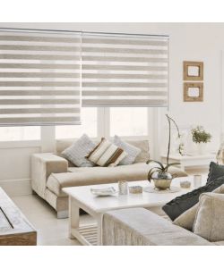STORPLANET Tenda a rullo giorno/notte beige 80x250 cm trasparente rigato