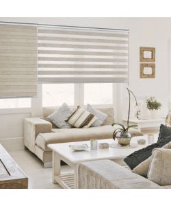 STORPLANET Tenda a rullo giorno/notte beige 200x250 cm trasparente rigata