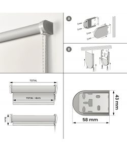 STOR PLANET Tenda a Rullo Oscurante Avorio 200x250 cm Manuale 100% Opaca