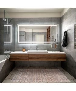 Tappeto Bambu Etnic Bianco-grigio 60x90