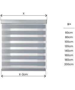 STOR PLANET Tenda a Rullo Giorno e Notte Argento 80x250cm Finiture Premium