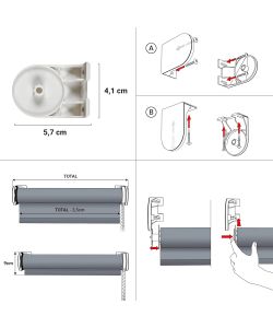 Stor Planet Tenda Oscurante Night a Rullo Bianco Opaco 120x180 cm