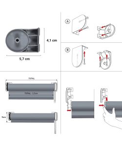 Cintacor Tenda a rullo oscurante grigia 160x180 cm per interni