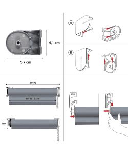 STOR PLANET Tenda a Rullo Filtrante Bianco Neve 120x250 cm per Interni