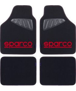 Set SPC19 completo tappetini universali auto moquette nero/rosso poliestere