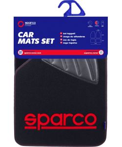 Set SPC19 completo tappetini universali auto moquette nero/rosso poliestere