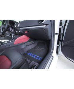 Set completo SPC19 tappetini auto universali in moquette nero/blu poliestere