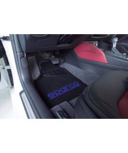Set completo SPC19 tappetini auto universali in moquette nero/blu poliestere