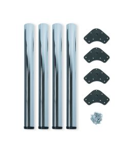 Emuca 4 gambe per tavolo, D. 60 mm, Acciaio, regol. 710-730 mm, cromo