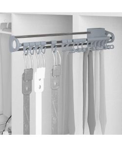 Emuca Porta Cravatte Estraibile - Grigio Metallizzato - 44,5 cm