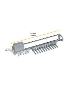 Emuca Porta Cravatte Estraibile - Grigio Metallizzato - 44,5 cm