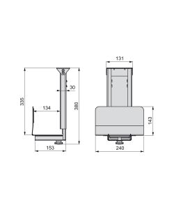 Emuca Supporto per Computer in Acciaio Grigio Metallizzato - 16x19x34.5 cm