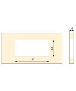 Emuca Passacavi da tavolo, rettangolare, 158 x 80 mm, 5 u.