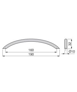 Emuca 25 Maniglie per mobile Porto 160 mm