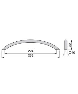 Emuca 20 Maniglie per mobile Porto 224 mm