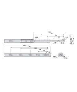 Emuca Guide per cassetti 45x500 mm