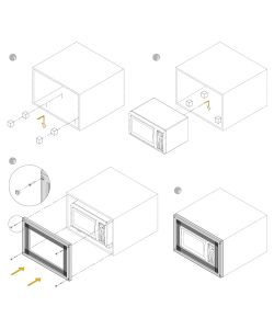 Emuca Cornice microonde, modulo 600 mm, Plastica, Bianco