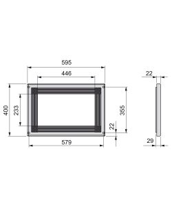 Emuca Cornice microonde, modulo 600 mm, Plastica, Nichel satinato