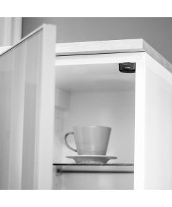 Emuca Interruttore per ante di armadio, Plastica, Nero, 10 u.