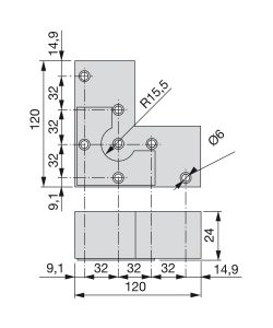 Emuca Piedino per mobile, altezza 24 mm, Plastica, 20 u.