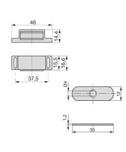 Emuca 20 Chiusure magnetiche per ante