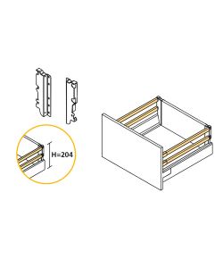 Emuca Kit cassetto per cucina Vantage-Q, altezza 204 mm, prof. 350 mm, con astine, Bianco