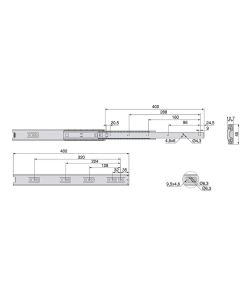 Emuca Kit Guide per cassetti, a sfera, 45x 400 mm 5 sets