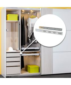 Emuca Kit Guide per cassetti, a sfera, 45 x 450 mm