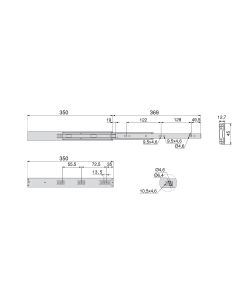 Emuca Kit Guide per cassetti, a sfera, 45 x 350 mm 5 sets