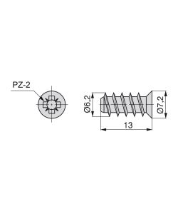 Emuca Viti, testa piana Pozidrive, D. 6,2 mm, 13 mm, 500 u. Zincato