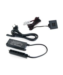 Emuca Connettore quadrato a incasso, 2 USB, 37 mm, Plastica, Nero