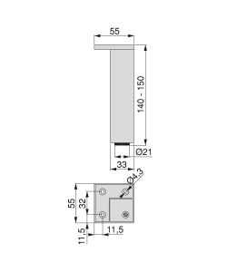 Emuca 4 piedini per mobili Smartfeet 1 140-150 mm cromo