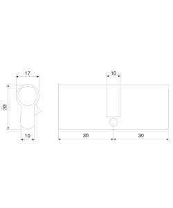 Emuca Cilindro serratura profilo europeo per porte 30 x 30 mm 5 sets