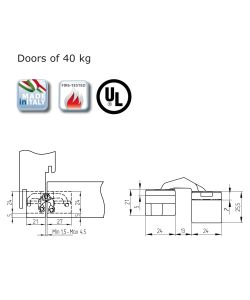 Emuca Cerniere a scomparsa per porte, carico di 40 Kg, apertura 180 2 un