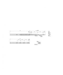 EMUCA KIT GUIDE PER CASSETTI A SFERA ESTRAZIONE TOTALE SISTEMA PUSH CHIUSURA SOFT 45 MM 15,5 X 6,0 X 56,5