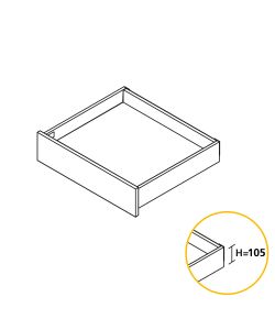 Emuca Kit cassetto per cucina Concept, altezza 105 mm, prof. 350 mm, Bianco