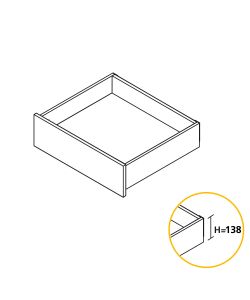 Emuca Kit cassetto per cucina Concept, altezza 105 mm, prof. 500 mm, Bianco
