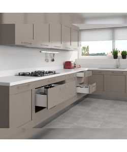Emuca Kit cassetto per cucina Concept, altezza 105 mm, prof. 500 mm, Bianco