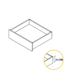 Emuca Kit cassetto per cucina Concept, altezza 105 mm, prof. 500 mm, Grigio antracite