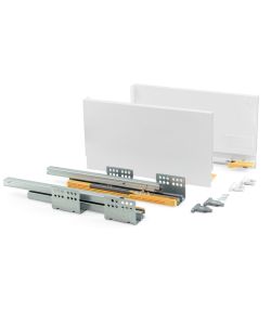 Emuca Kit cassetto per cucina Concept, altezza 138 mm, prof. 350 mm, Bianco