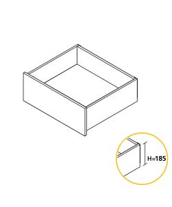 Emuca Kit cassetto per cucina Concept, altezza 138 mm, prof. 350 mm, Bianco