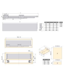 Emuca Kit Cassetto Cucina Concept - Grigio Antracite - 138 mm x 450 mm
