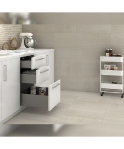 Emuca Kit cassetto per cucina Concept, altezza 138 mm, prof. 500 mm, Bianco