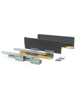 Emuca Kit cassetto per cucina Concept, altezza 138 mm, prof. 500 mm, Grigio antracite