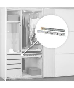 Emuca Kit Guide per cassetti, a sfera, 45 x 550 mm, estrazione totale