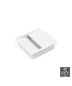 Emuca Passacavi da tavolo, quadrato, 85 x 85 mm, Bianco, 5 u.