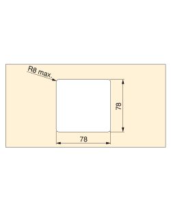Emuca Passacavi da tavolo, quadrato, 85 x 85 mm, Bianco, 5 u.